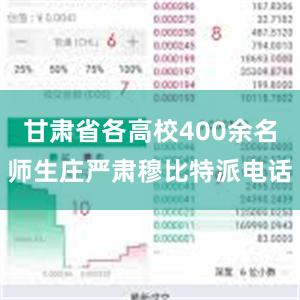 甘肃省各高校400余名师生庄严肃穆比特派电话